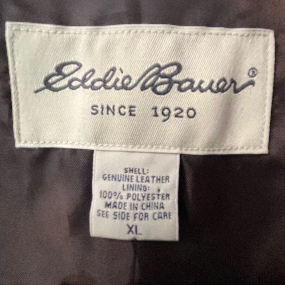 Eddie Bauer Jacket XL Suede and Leather Dark Brown - Picture 2 of 10